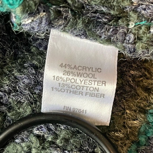 J. Jill -  Mixed Textures Pattern Sweater Jacket Long Wool Cardigan Topper - XL - Picture 12 of 12